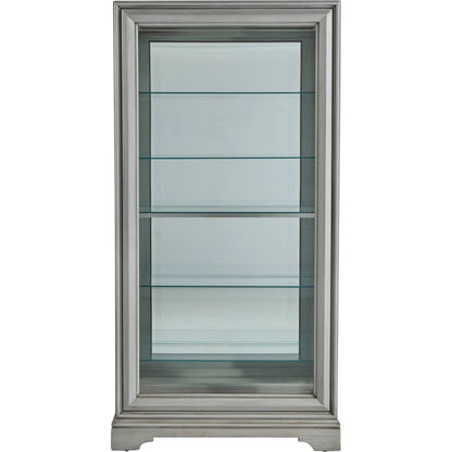 Traditional Sliding Door Curio by Pulaski Furniture in gray. Made from birch wood in a modern style.