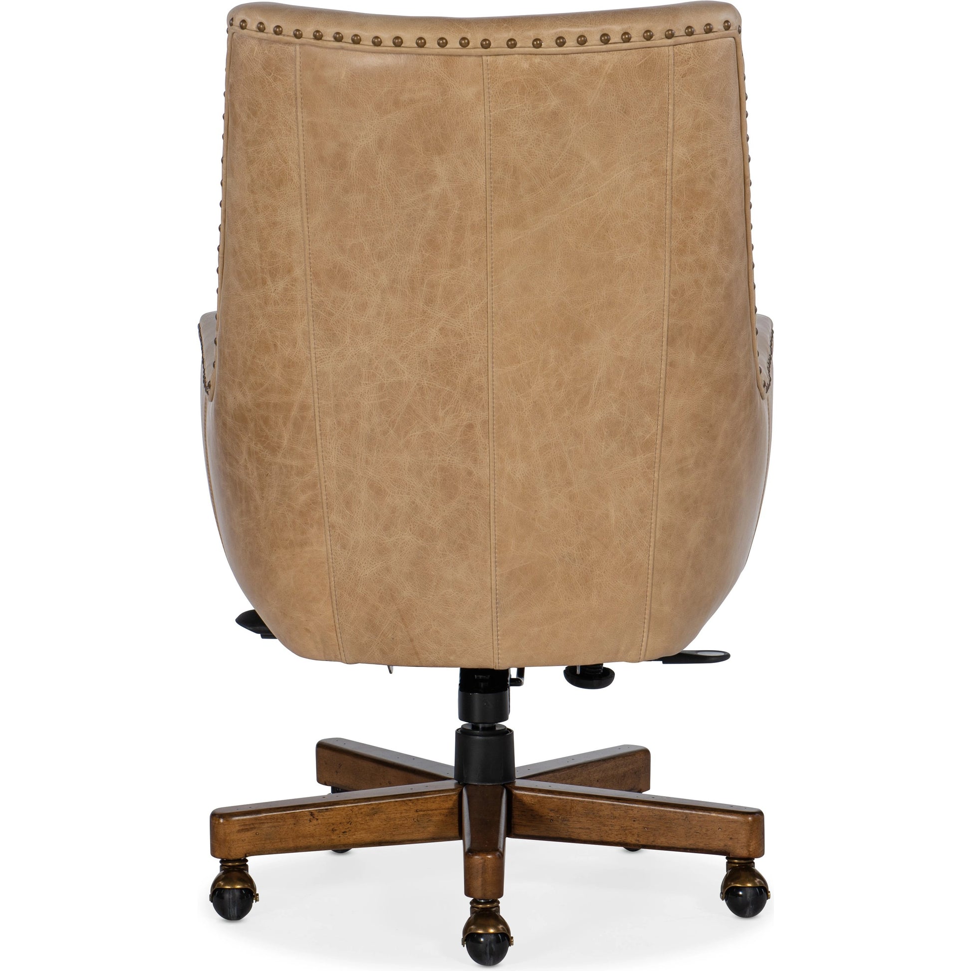 Kent Executive Swivel Tilt Chair by Hooker Furniture in venerando bisque and dark wood. Made from leather (aniline top grain) in a transitional style.