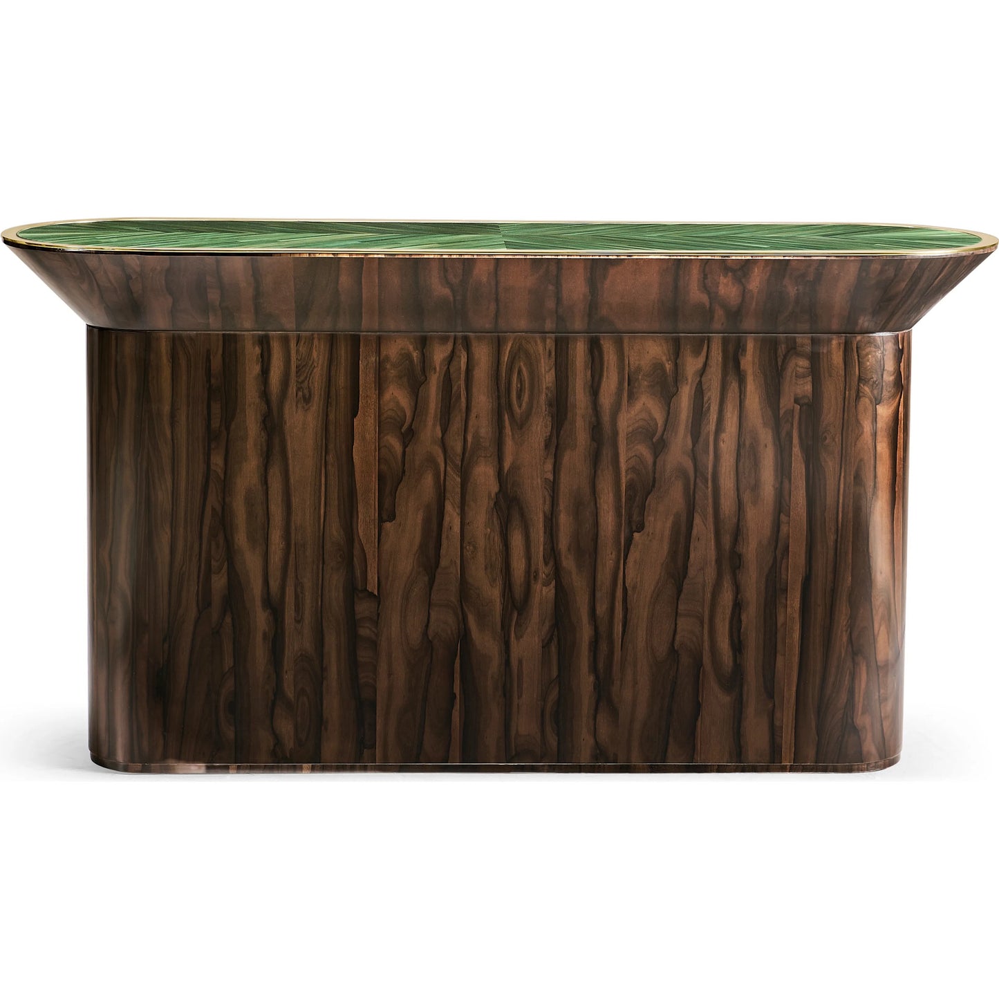 002 SI-2462657 | Additional Silo | Verdure Console Table by Jonathan Charles in jade green straw. Made from ziricote veneer flat cut in a eclectic & global style.