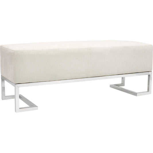 Luxe Ottoman by Pasargad Home in chrome. Made from unique in a modern style.