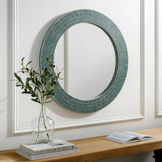 Natalia - 21854 by Surya in multi and sage. Made from medium-density fiberboard in a coastal style.