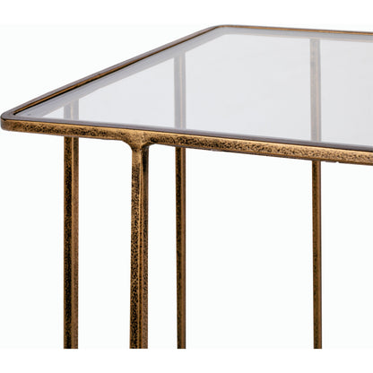 Natalie - 30103 by Surya in gold and antiquedtranslucent. Made from top: glass, base: 100% metal in a modern style.