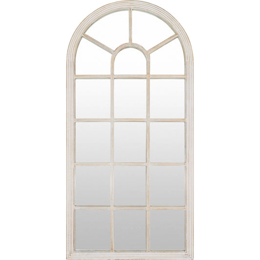 Nahla Full Length Mirror by Surya in white and weathered. Made from mango wood in a unique style.