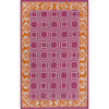 Fuchsia, Burnt Orange, Light Gray / 2'6" x 8'