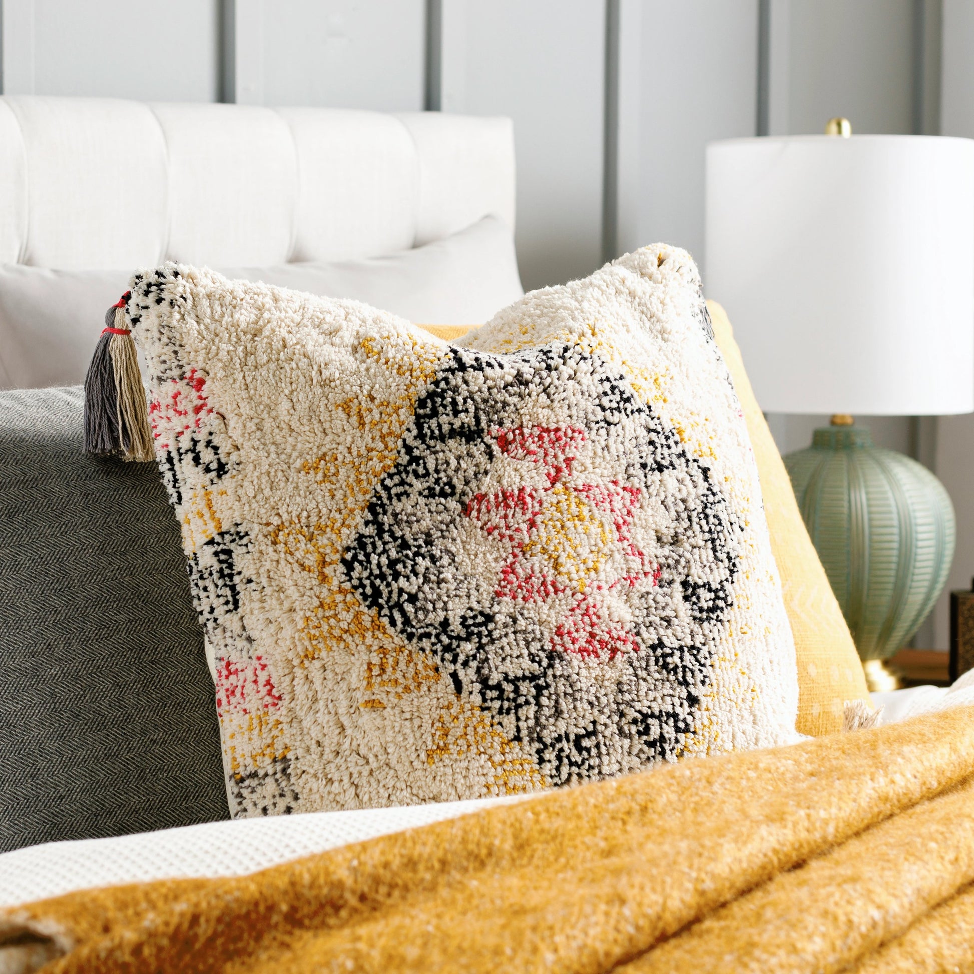 Nador Pillow - 32555 by Surya in black, cream. Made from 100% cotton in a eclectic & global style.