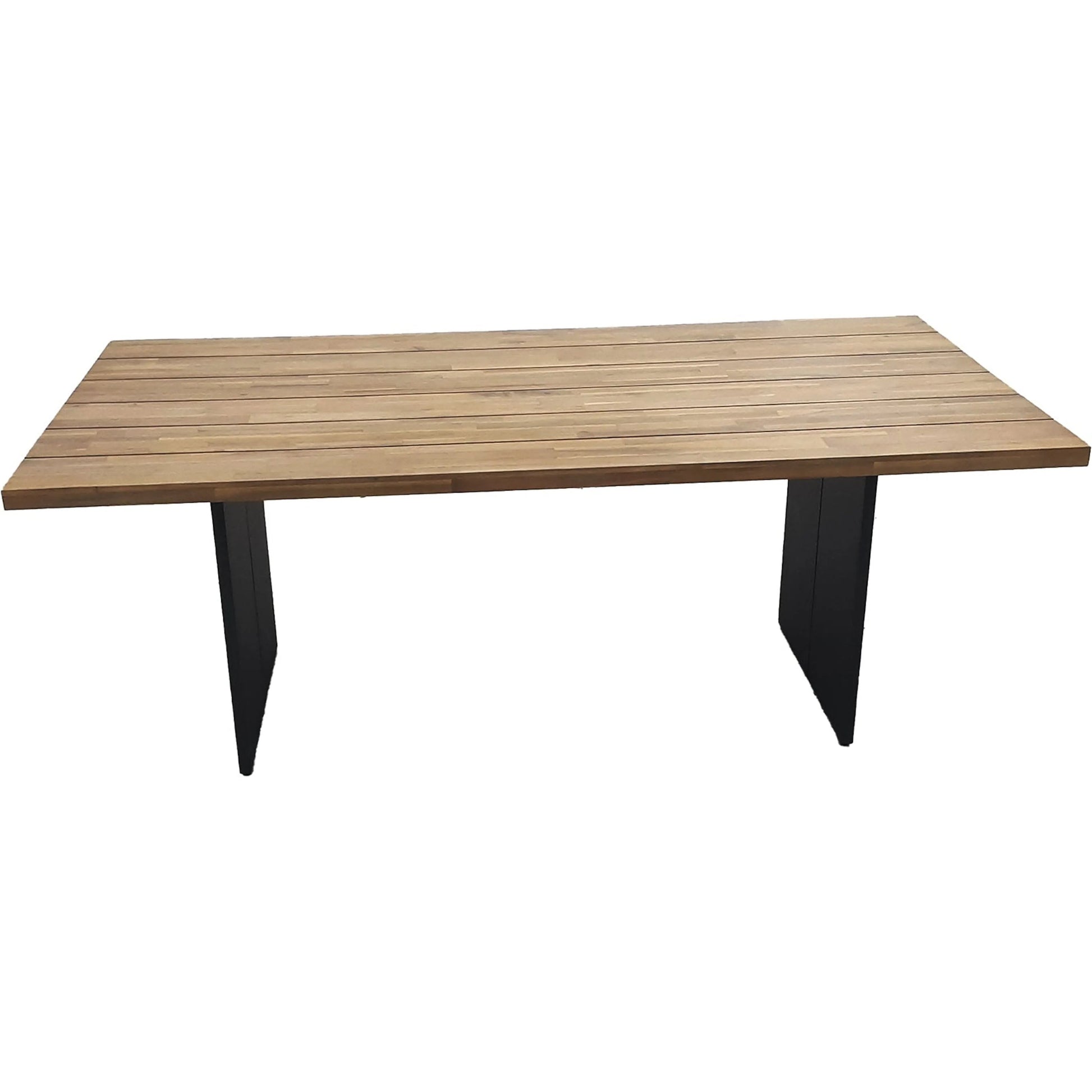 Naples Outdoor - Dining Table by LH Imports in brown and natural, steel powder coated black. Made from powder coated steel, acacia wood in a transitional style.
