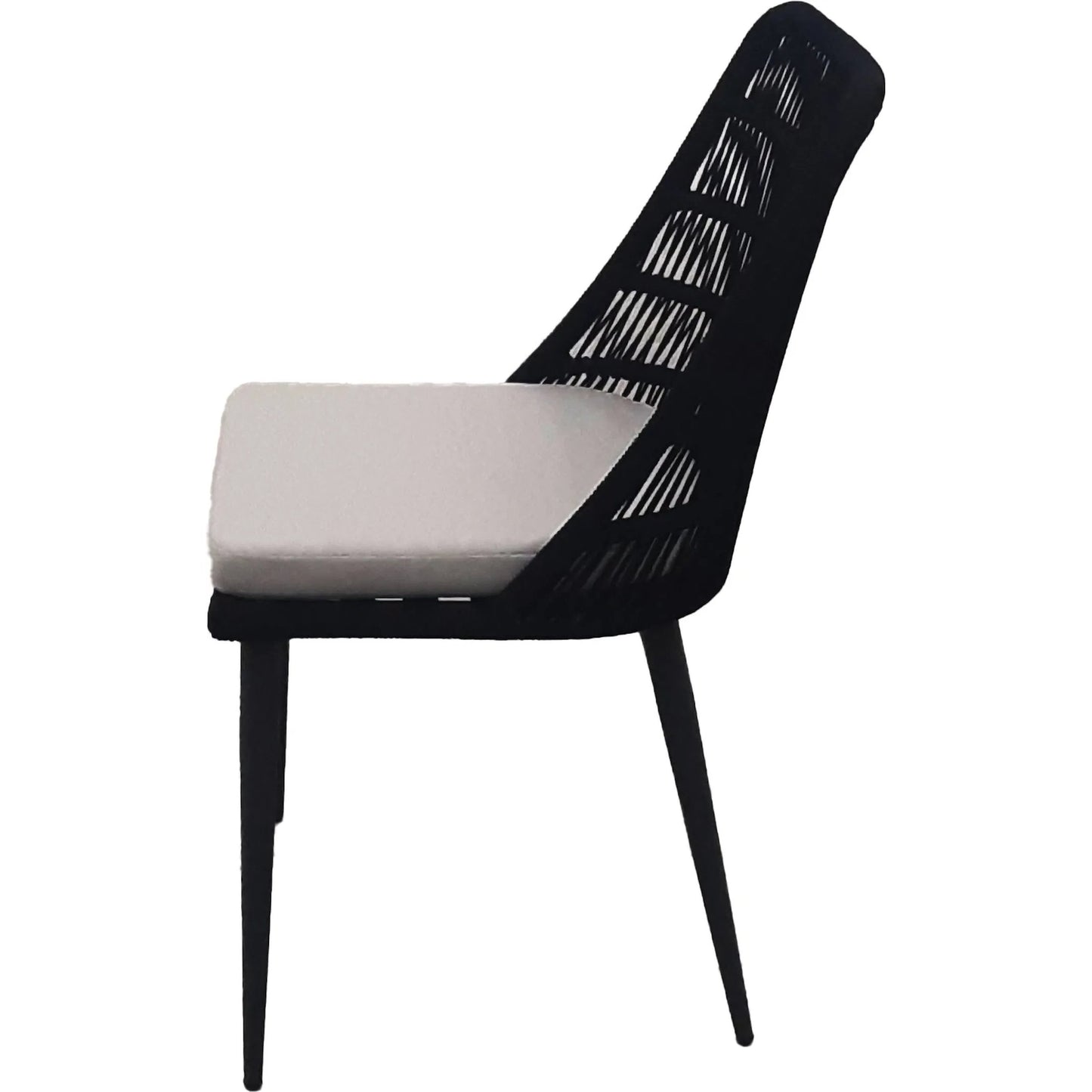 003 SI-2325131 | Additional Silo | Naples Outdoor - Dining Chair by LH Imports in black, sand and steel powder coated black. Made from steel powder coated, polypropylene rope, 100% polyester fabric, foam, fiber padding in a modern style.