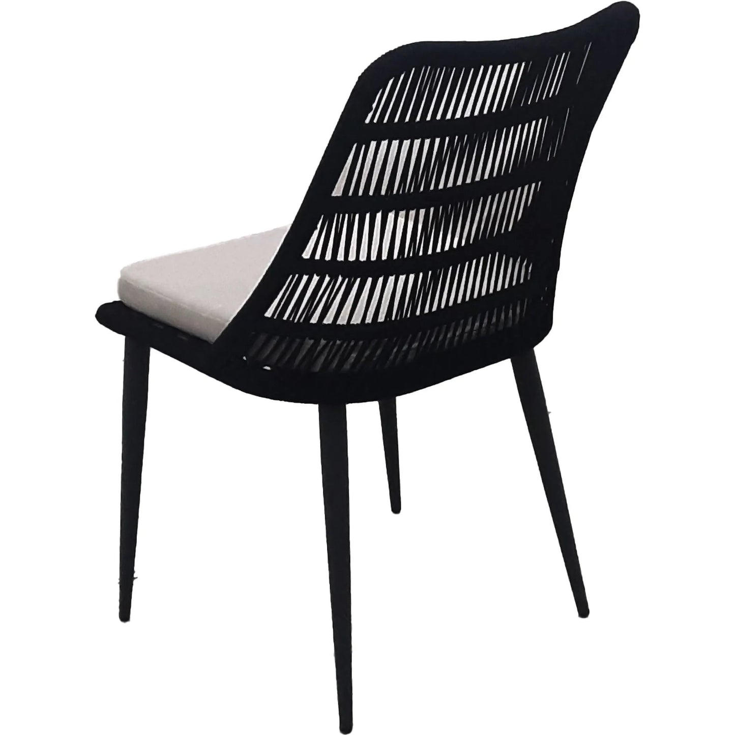 004 SI-2325131 | Additional Silo | Naples Outdoor - Dining Chair by LH Imports in black, sand and steel powder coated black. Made from steel powder coated, polypropylene rope, 100% polyester fabric, foam, fiber padding in a modern style.
