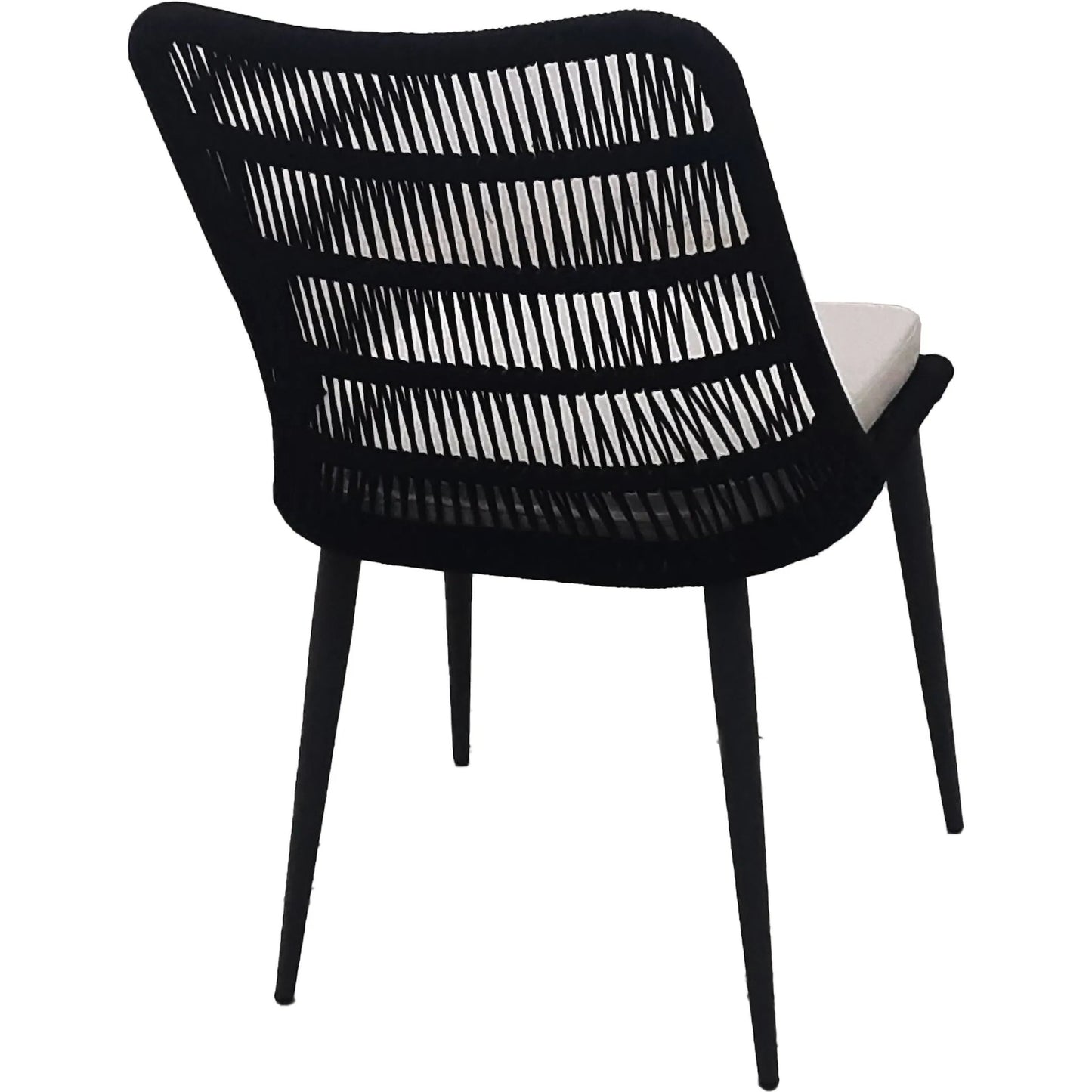 006 SI-2325131 | Additional Silo | Naples Outdoor - Dining Chair by LH Imports in black, sand and steel powder coated black. Made from steel powder coated, polypropylene rope, 100% polyester fabric, foam, fiber padding in a modern style.