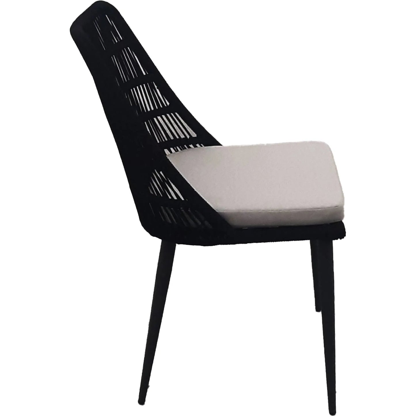 007 SI-2325131 | Additional Silo | Naples Outdoor - Dining Chair by LH Imports in black, sand and steel powder coated black. Made from steel powder coated, polypropylene rope, 100% polyester fabric, foam, fiber padding in a modern style.