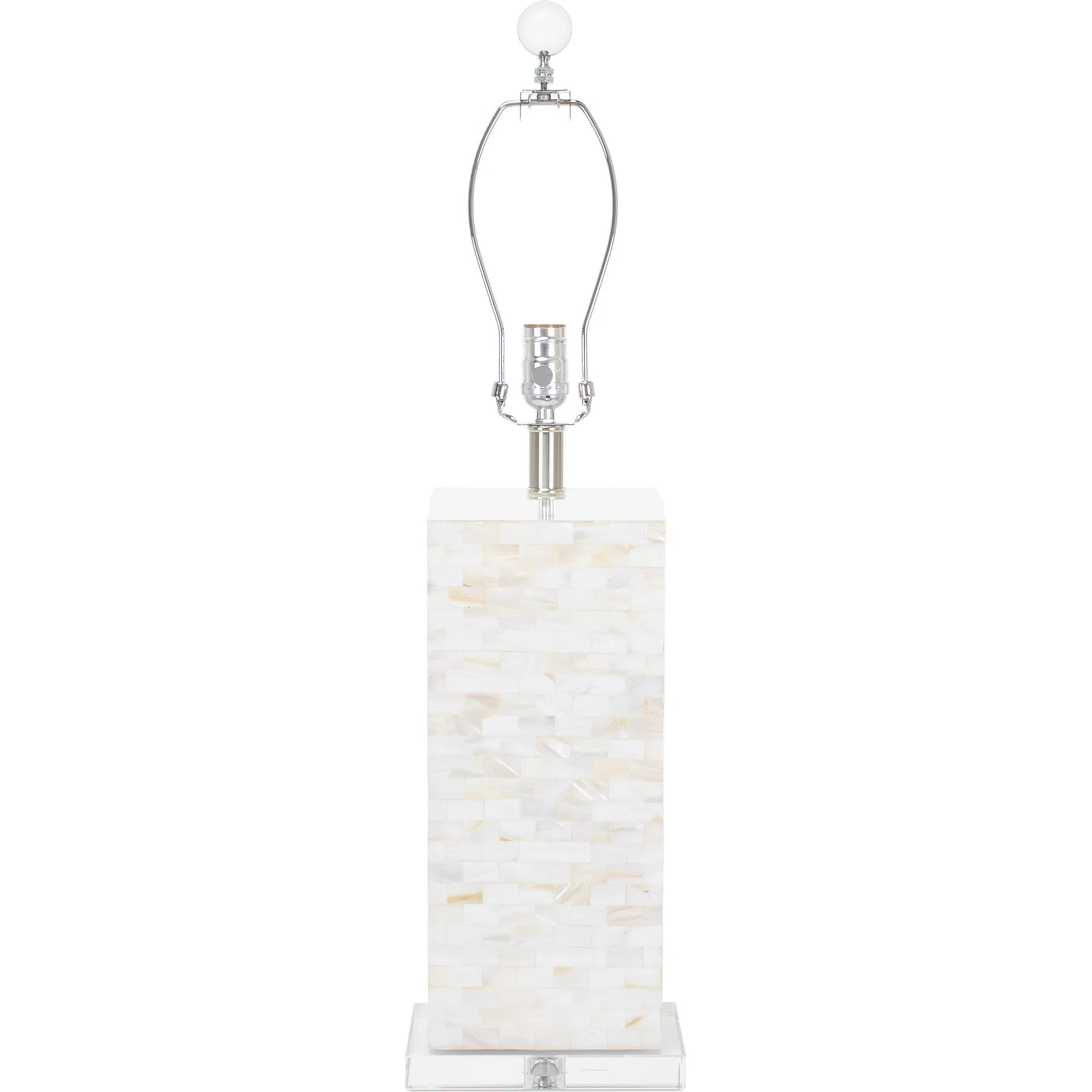 Naples Park Table Lamp by Couture Lamps in natural shell, with polished steel accents. Made from natural shell, optic crystal in a modern style.
