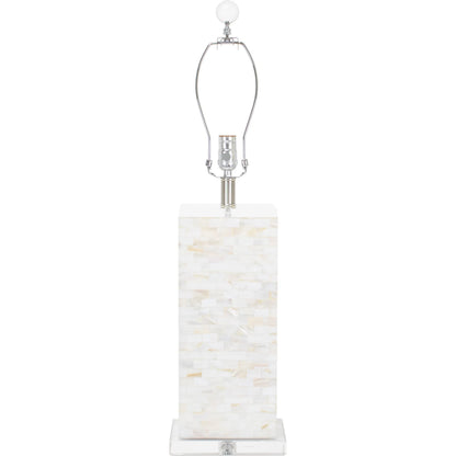 Naples Park Table Lamp by Couture Lamps in natural shell, with polished steel accents. Made from natural shell, optic crystal in a modern style.