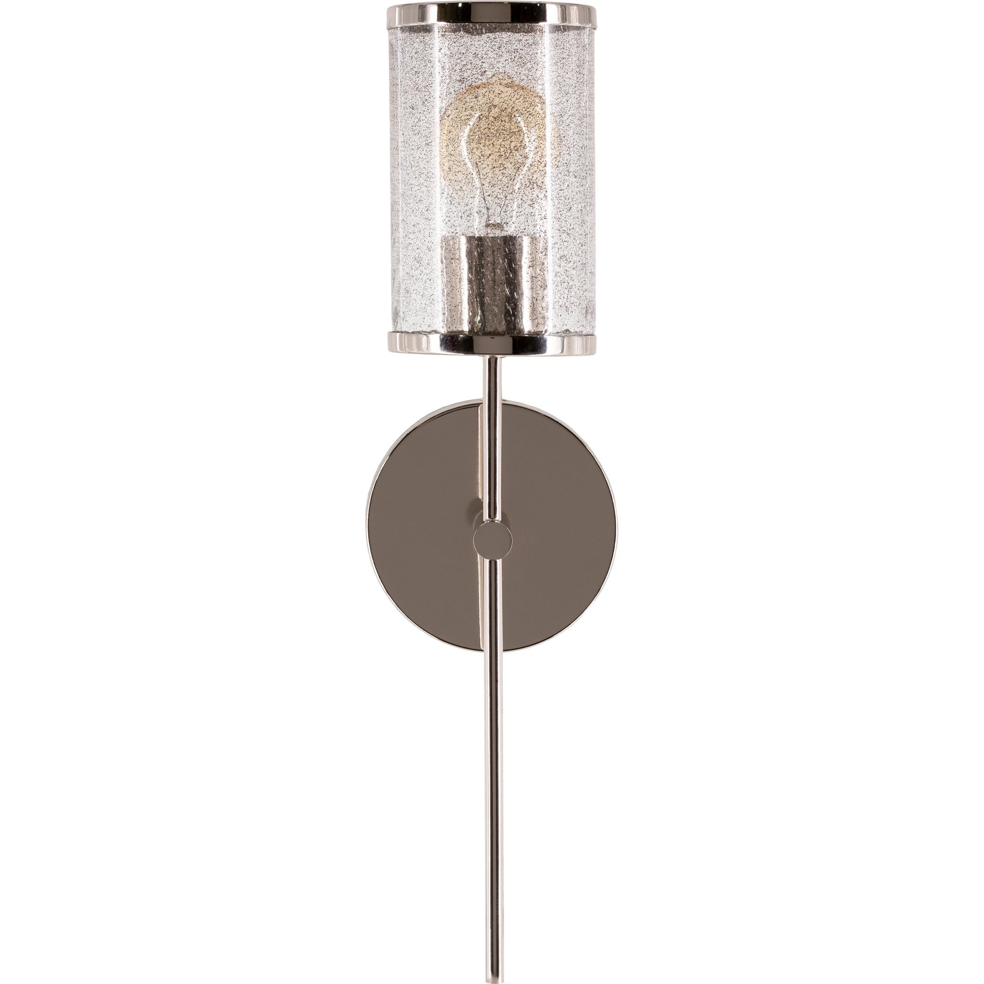 Nasir Wall Sconce - 25315 by Surya in clear, metallic nickel and brushed, black sand. Made from glass, metal in a modern style.