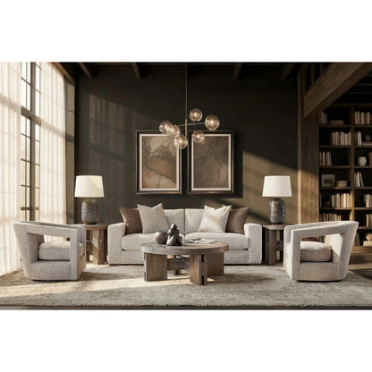 Outline Round Side Table by Bernhardt in cassel. Made from wood in a transitional style.