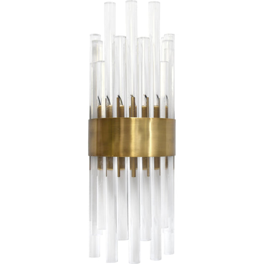 Natasha Sconce by Worlds Away in brass. Made from acrylic, metal in a modern style.