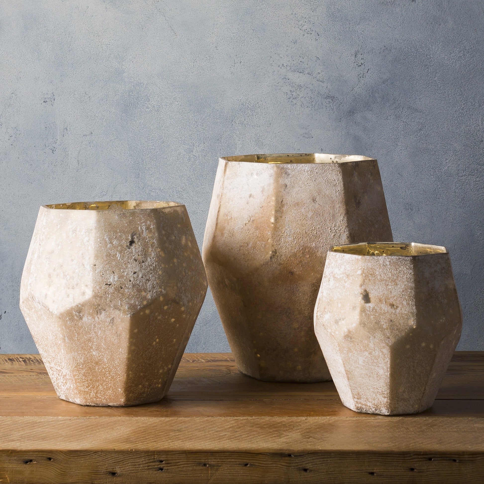 Nayla - 20577 (Set of 3) by Surya in metallic copper and marbled. Made from glass in a modern style.