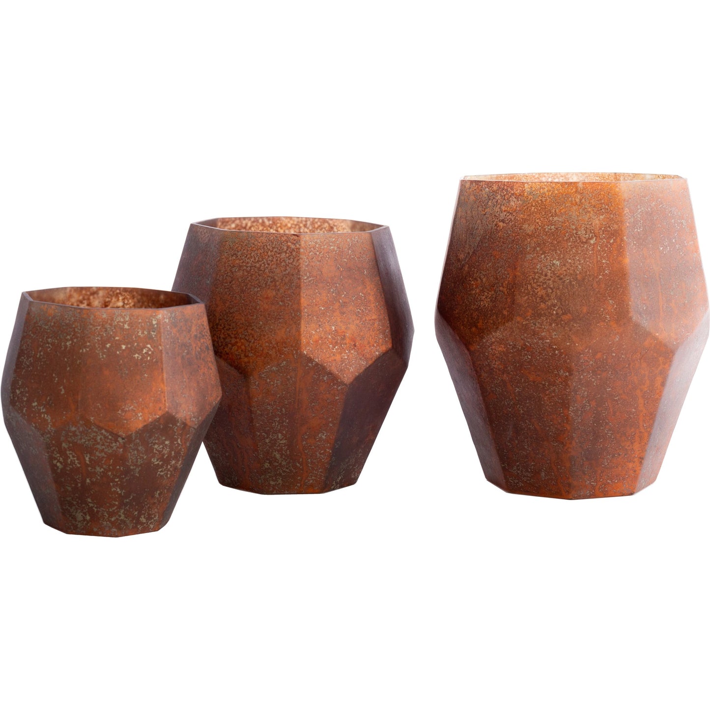 109 SI-1887158 | Primary Silo | Nayla - 20577 (Set of 3) by Surya in metallic copper and marbled. Made from glass in a modern style.