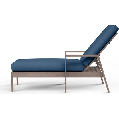 Laguna Outdoor Chaise Lounge by Sunset West in browns. Made from aluminum in a modern style.