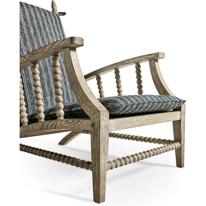 Whitby Lounge Chair by Jonathan Charles in grey and greyed oak. Made from oak, fabric, rope in a cottage & farmhouse style.