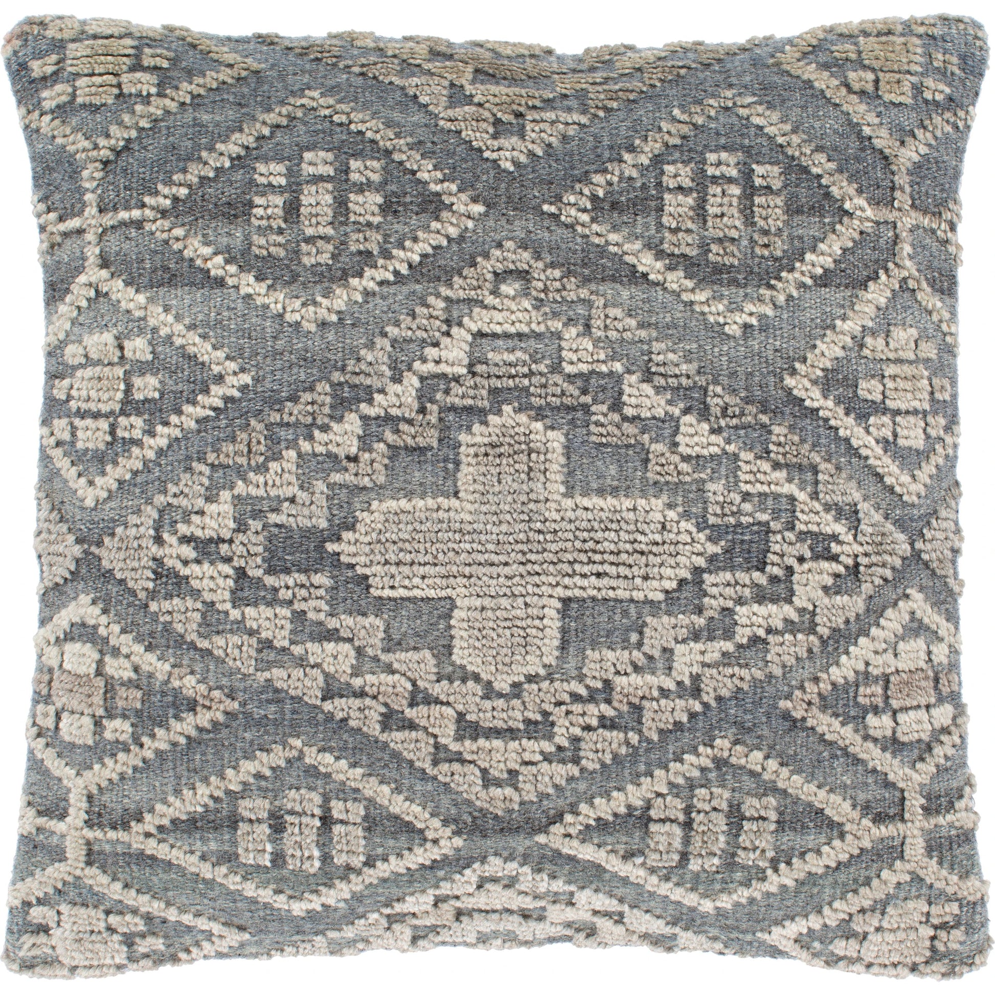 Nobility Pillow - 33500 by Surya in gray, medium gray, beige. Made from 65% rayon, 28% wool, 7% cotton, 100% cotton in a eclectic & global style.