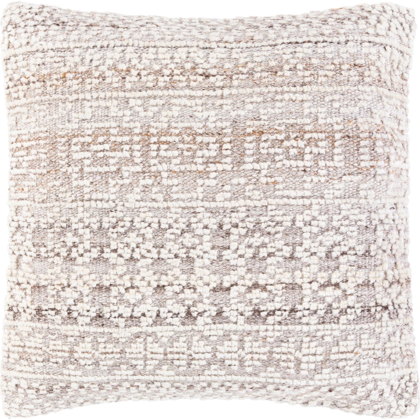 000 SI-1887435,SI-1887436 | Primary Silo | Nobility Pillow - 32152 by Surya in off-white, beige, medium gray, charcoal, brown. Made from 60% wool, 20% polyester, 20% viscose, 100% cotton in a eclectic & global style.