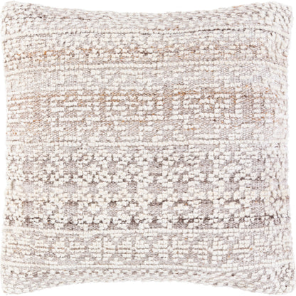 Nobility Pillow - 32152 by Surya in off-white, beige, medium gray, charcoal, brown. Made from 60% wool, 20% polyester, 20% viscose, 100% cotton in a eclectic & global style.
