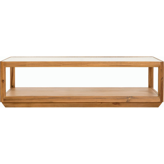 Northbank Coffee Table - 528716 by Surya in top: wheat, base: wheat and wood finishbrushed. Made from acacia in a modern style.