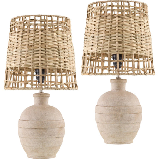 Nightbloom Accent Table Lamp by Livabliss in painted. Made from ceramic, seagrass in a unique style.