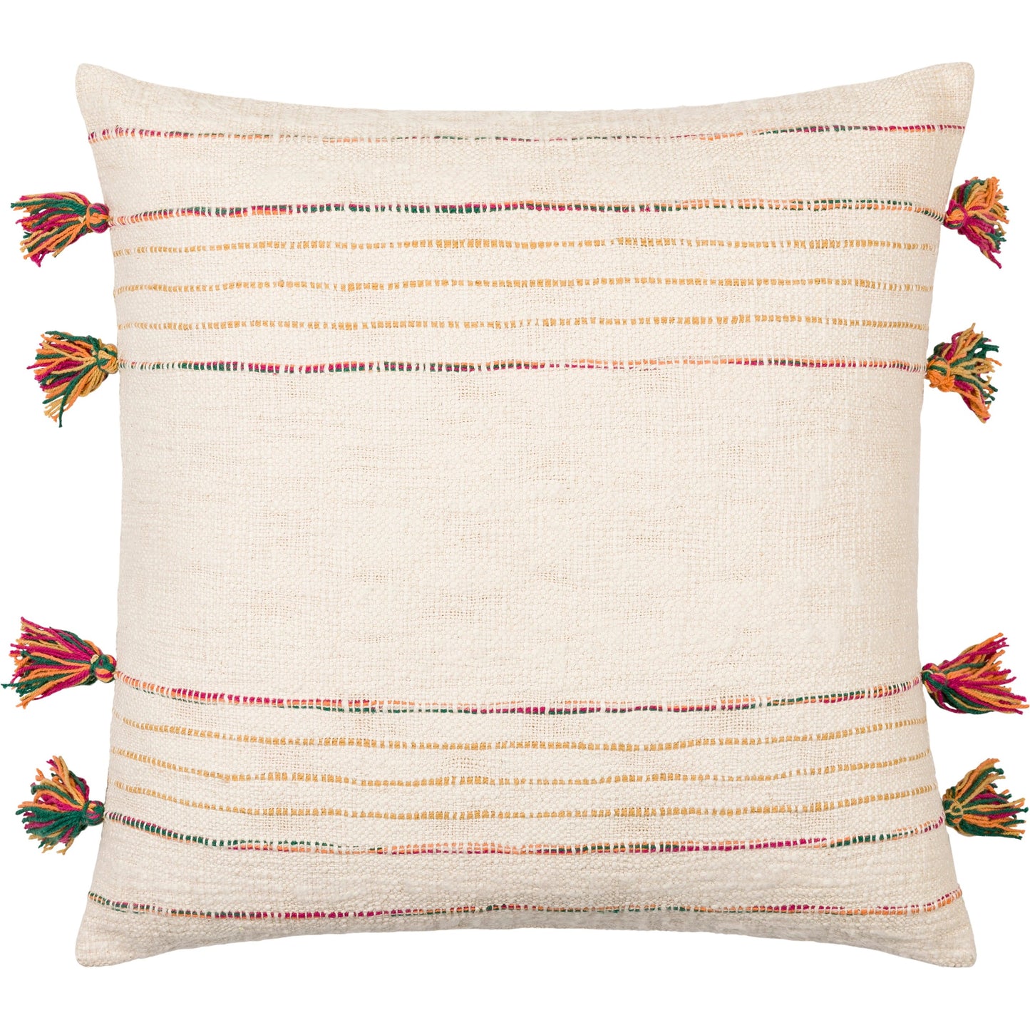 000 SI-1915748,SI-1915749,SI-1915750,SI-1915751,SI-1915752,SI-1915753 | Primary Silo | Newburgh Pillow - 32315 by Surya in ivory, bright red, orange, dark green. Made from front: 100% cotton, back: 100% cotton in a cottage & farmhouse style.