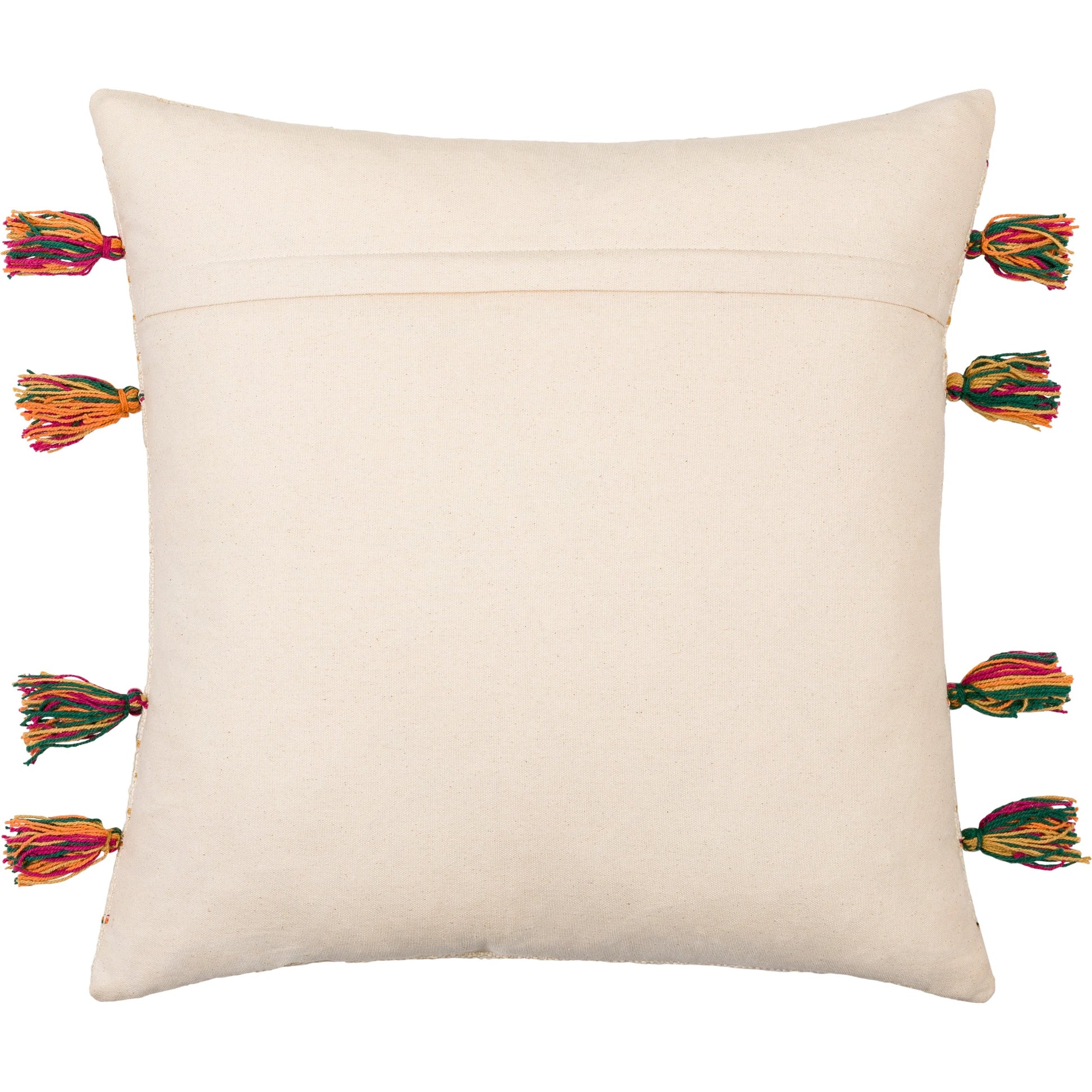 Newburgh Pillow - 32315 by Surya in ivory, bright red, orange, dark green. Made from front: 100% cotton, back: 100% cotton in a cottage & farmhouse style.