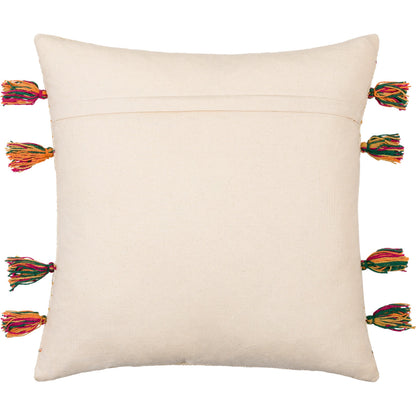 Newburgh Pillow - 32315 by Surya in ivory, bright red, orange, dark green. Made from front: 100% cotton, back: 100% cotton in a cottage & farmhouse style.
