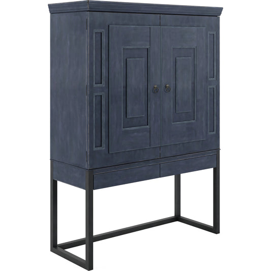 Alcove Secretary by A.R.T. Furniture in slate, burnished brass. Made from acacia solids, maple veneers, iron in a transitional style.