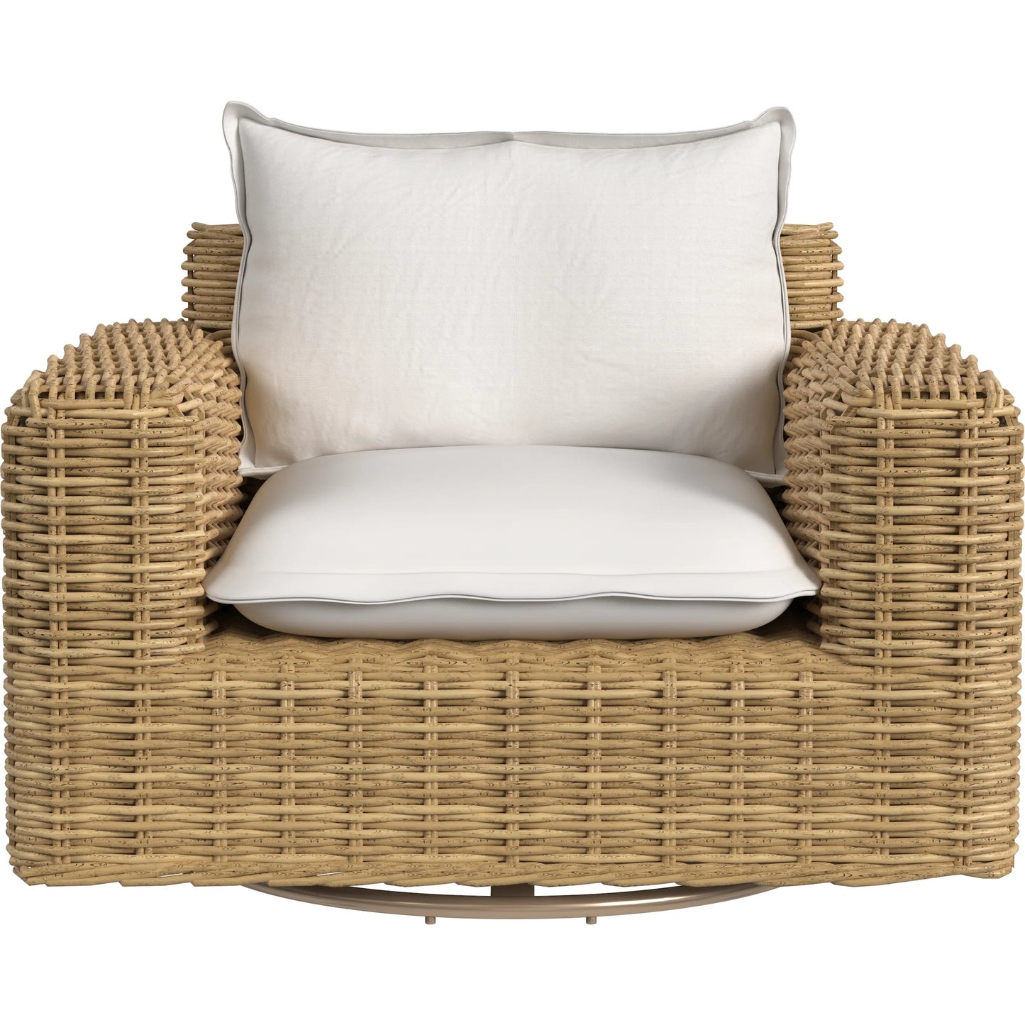 002 SI-2318674 | Additional Silo | Playa Outdoor Oversized Swivel Club Chair by Sunset West in medium wood. Made from resin wicker in a rustic style.