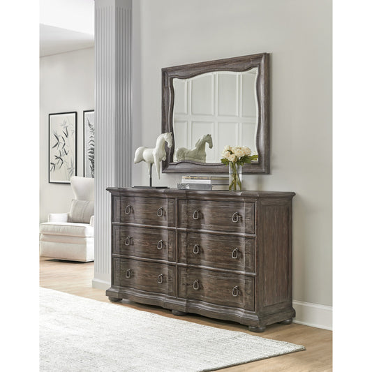 Traditions Landscape Mirror by Hooker Furniture in dark wood. Made from pine, mirror in a traditional style.