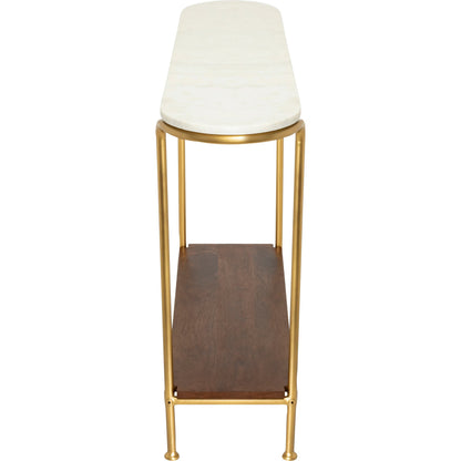 Nicola - 27962 by Livabliss in white and powder coatednaturalstained. Made from top: 100% marble, top: wood, base: 100% metal in a modern style.