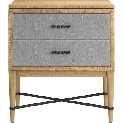 Loft Fabric Nightstand by A.R.T. Furniture in brown and natural maple. Made from poplar, rubberwood, fabric in a modern style.