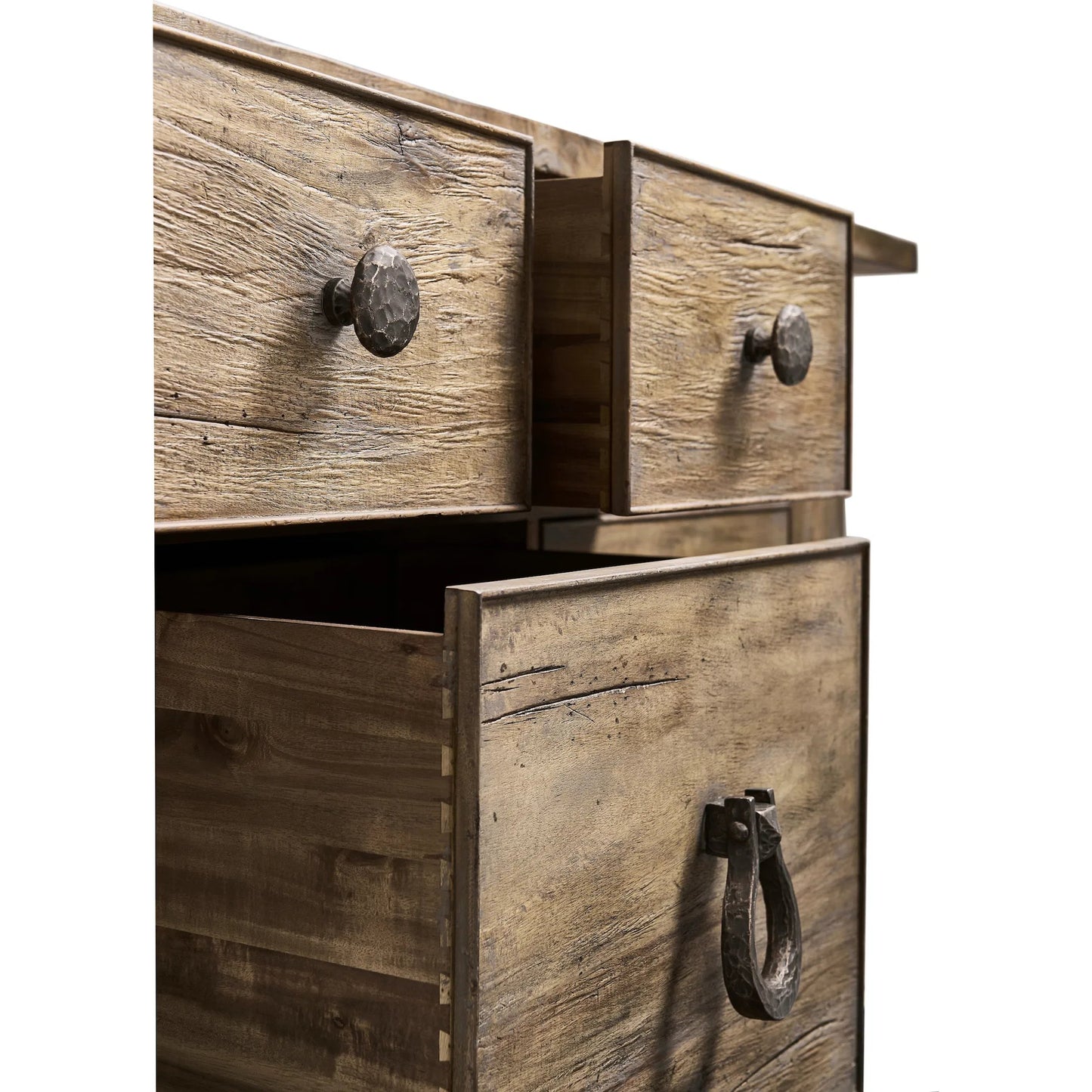005 SI-2535696 | Closeup | Caldera Dresser by Jonathan Charles in light spain painted walnut. Made from main acacia in a unique style.