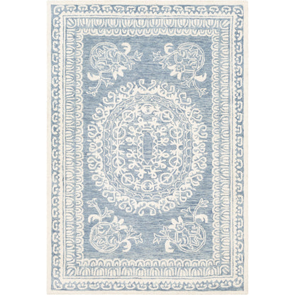 Newcastle Rug - 23668 by Livabliss in sage, ivory. Made from 100% wool in a unique style.