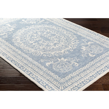 Newcastle Rug - 23668 by Livabliss in sage, ivory. Made from 100% wool in a unique style.