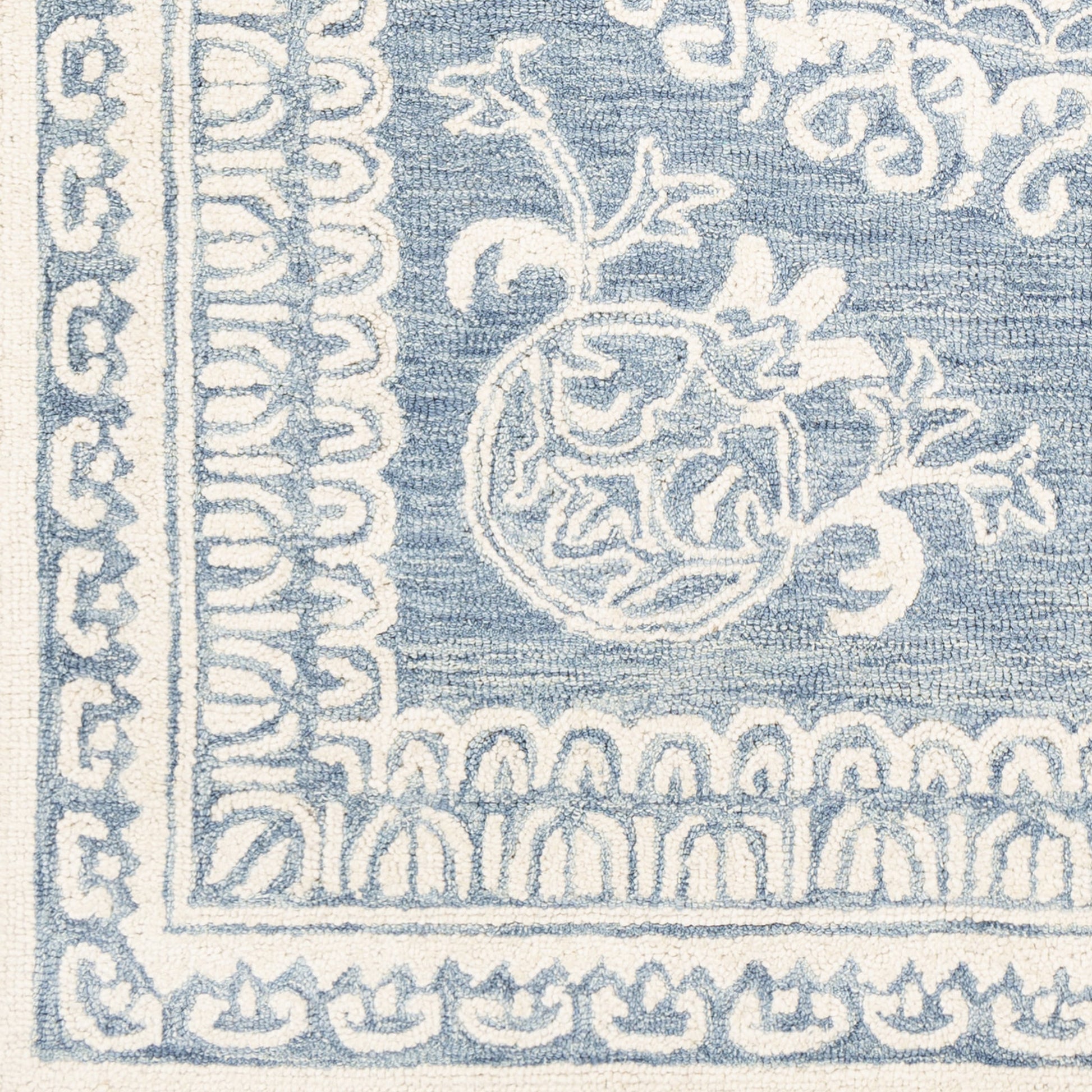 Newcastle Rug - 23668 by Livabliss in sage, ivory. Made from 100% wool in a unique style.