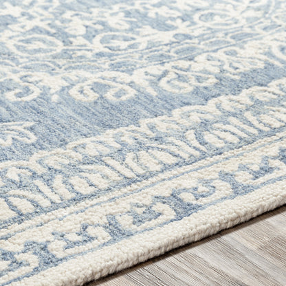 Newcastle Rug - 23668 by Livabliss in sage, ivory. Made from 100% wool in a unique style.
