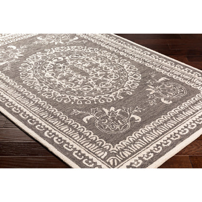 Newcastle Rug - 23668 by Livabliss in sage, ivory. Made from 100% wool in a unique style.