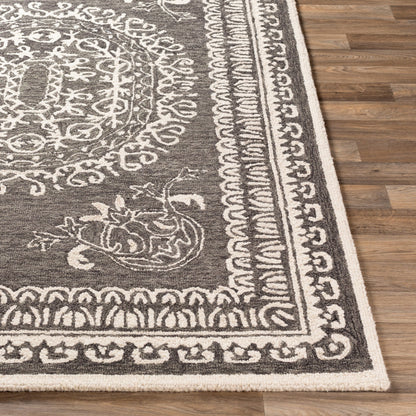 Newcastle Rug - 23668 by Livabliss in sage, ivory. Made from 100% wool in a unique style.