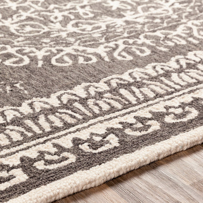 Newcastle Rug - 23668 by Livabliss in sage, ivory. Made from 100% wool in a unique style.