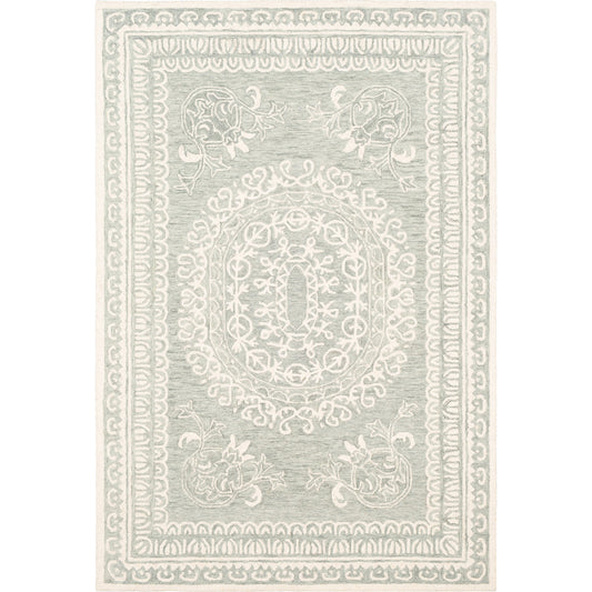 Newcastle Rug - 23668 by Surya in sea foam, sage, cream. Made from 100% wool in a unique style.