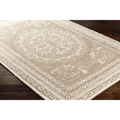 Newcastle Rug - 23668 by Livabliss in sage, ivory. Made from 100% wool in a unique style.