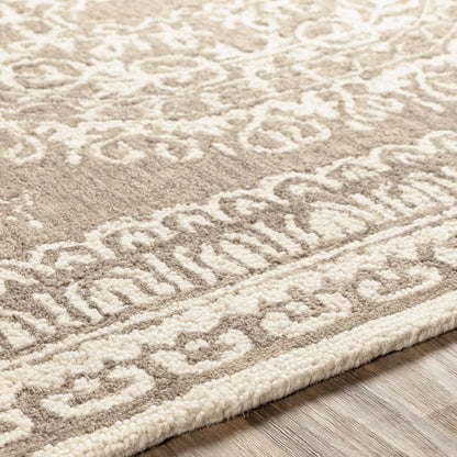 Newcastle Rug - 23668 by Livabliss in sage, ivory. Made from 100% wool in a unique style.