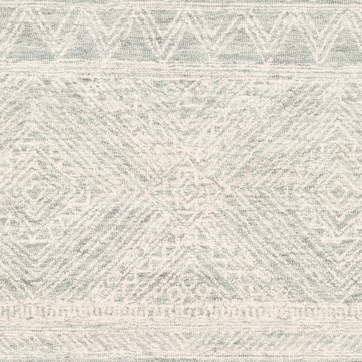 008 SR-755173,SR-755174,SR-755175,SR-755176,SR-755177 | Closeup | Newcastle Rug - 23670 by Livabliss in seafoam, sage, cream. Made from 100% wool in a unique style.