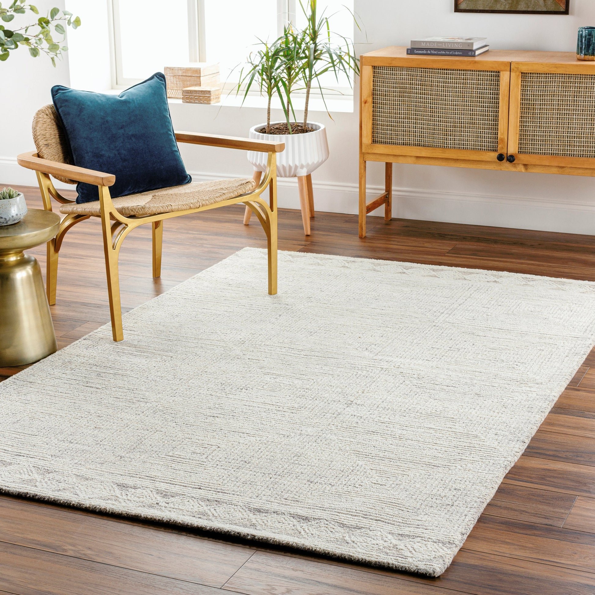 Newcastle Rug - 25931 by Livabliss in cream, taupe, black. Made from 100% wool in a unique style.