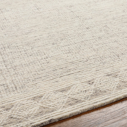 Newcastle Rug - 25931 by Livabliss in cream, taupe, black. Made from 100% wool in a unique style.